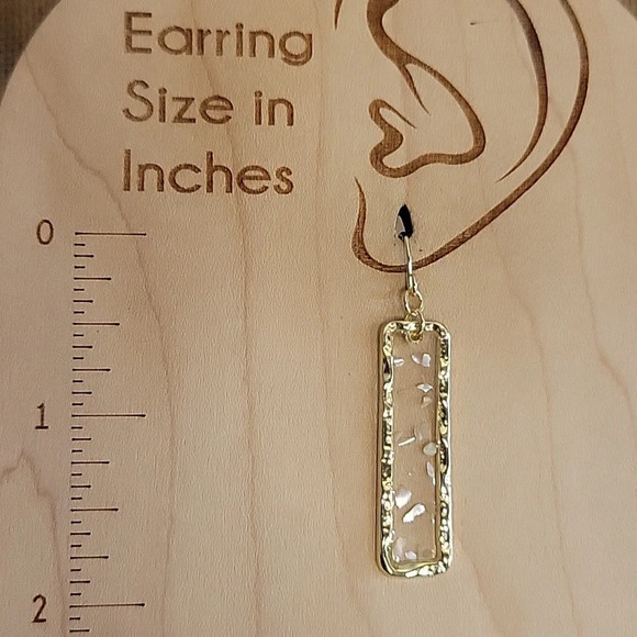 16k Gold Trim Shimmer Drop Earrings - Picture 4 of 6